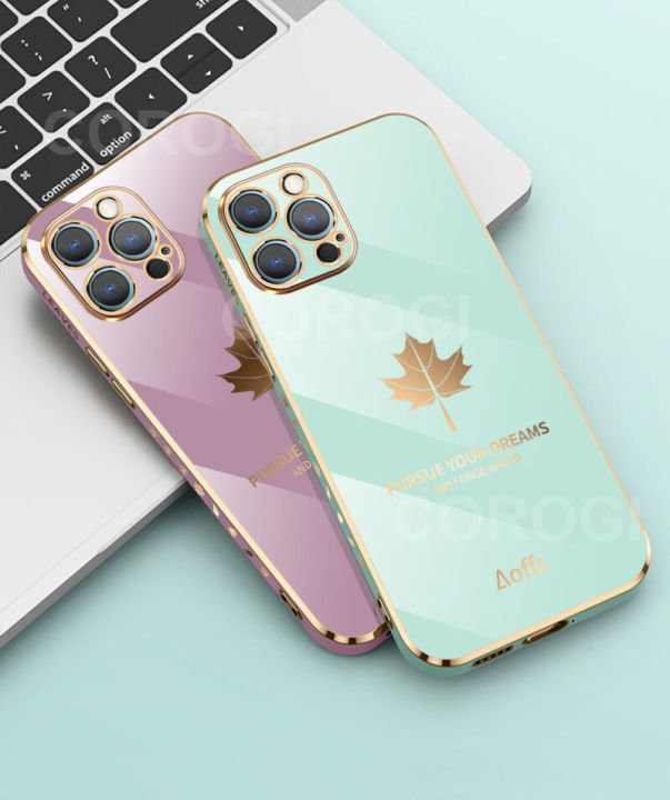 For%20iPhone%206s%20/%20iPhone%206%20Back%20Cover%20with%20Lanyard%20Fashion%20Shiny%20Plating%20Maple%20Leaf%20Design%20Camera%20Lens%20Protection%20Square%20Edge%20Soft%20Silicone%20Protective%20Phone%20Case%20-%20Image%203