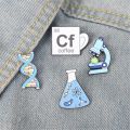 Science Teacher Gift Beaker Microscope Brooches Badges Enamel Pin Science. 