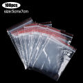 100PCS Plastic PE Transparent Self-sealing Bag Thickened Sealed Bag Thickness 0.05MM 8Size Home Packaging Accessories. 