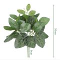 Flower Arrangement 7 Heads Artificial Green Leaves Large Evergreen Leaf Green Potted Lifelike Perilla Leaf Fake Outdoor Indoor Decor. 