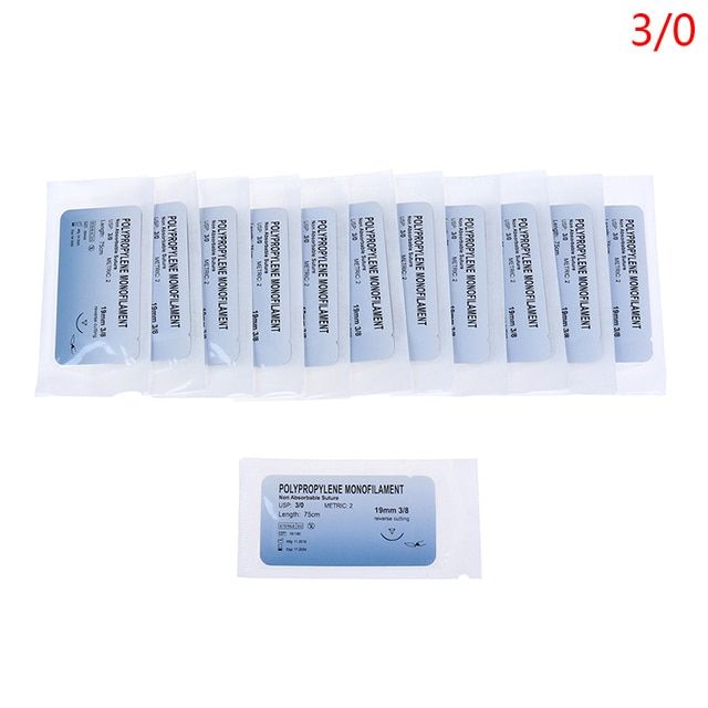 12Pcs%2075cm%202/0%203/0%204/0%20Medical%20Surgical%20Suture%20Nylon%20Silk%20Polypropylene%20Polyester%20Monofilament%20Thread%20Suture%20Teaching%20Exercises%20-%20Image%206