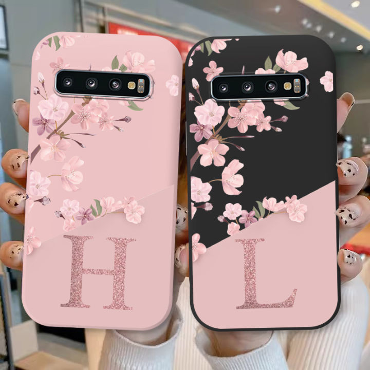 For Samsung Galaxy S10 S10E S 10 Plus Phone Cover Pink Letters