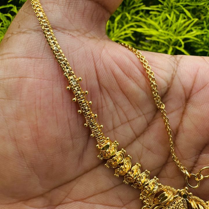 BOOM%20Gold%20plated%20beautiful%20necklace%20kara%20maala%20hansaputtu%20design%20necklace%20without%20stone%20For%20Women%20-%20Image%206