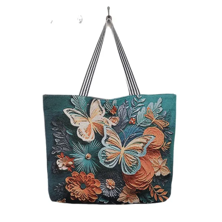 Women's%20Butterfly%203D%20Embroidered%20Large%20Capacity%20Shoulder%20Bag%20Tote%20Handbag%20Mommy%20Shopping%20Canvas%20Bag%20-%20Image%205