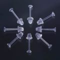 100 Set Hypoallergenic Simple Plastic Earrings Clear Ear Needle and Resin Backs DIY Ear Accessories. 