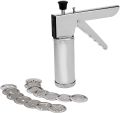 Kitchen Press Chakli Maker, Idiyappam Maker Machine with 15 Different jalis (Silver). 