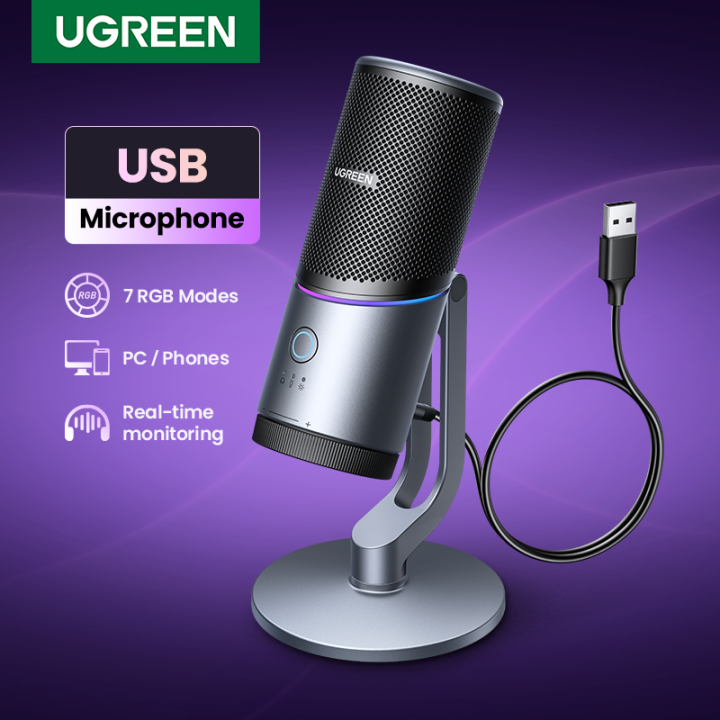 UGREEN USB Microphone with RGB Modes Professional Condenser Mic for PC