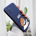 AMORVOR for Samsung Galaxy M02S A02S Back Cover Cartoon Cute Panda Side design Soft Case Liquid Silicone Phone Cases. 