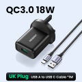 【18W USB-A】UGREEN Qualcomm Certified Quick Charge 3.0 QC 18W USB Charger Adapter QC3.0 Fast Wall Charger Mobile Phone Charger For Samsung Galaxy S24 S23 Ultra/A iPhone 16 15 Max Pro OPPO Reno 12 11/A/Find N Xiaomi 15 14 Pro Redmi K70 60 Pro Huawei Mate. 