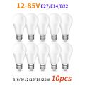 10 s/lot E27 E14 B22 LED Bulb12-85V 20W 18W 15W 12W 9W 6W 3WLampada LED Light Bombilla Spotlight Lighting Cold/Warm White Lamp. 