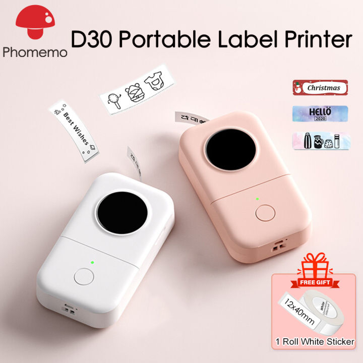 Phomemo D30 Portable Bluetooth Thermal Label Printer Handheld Inkless Mini Sticker,Compatible With IOS And Android Phone,Great For Price Tag,Barcode,Name,Date,jewelry Labels