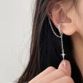 Crystal Tassel Non-Piercing Cuff Ear Clip Earring For Women Rhinestone Star Cartilage Jewelry. 