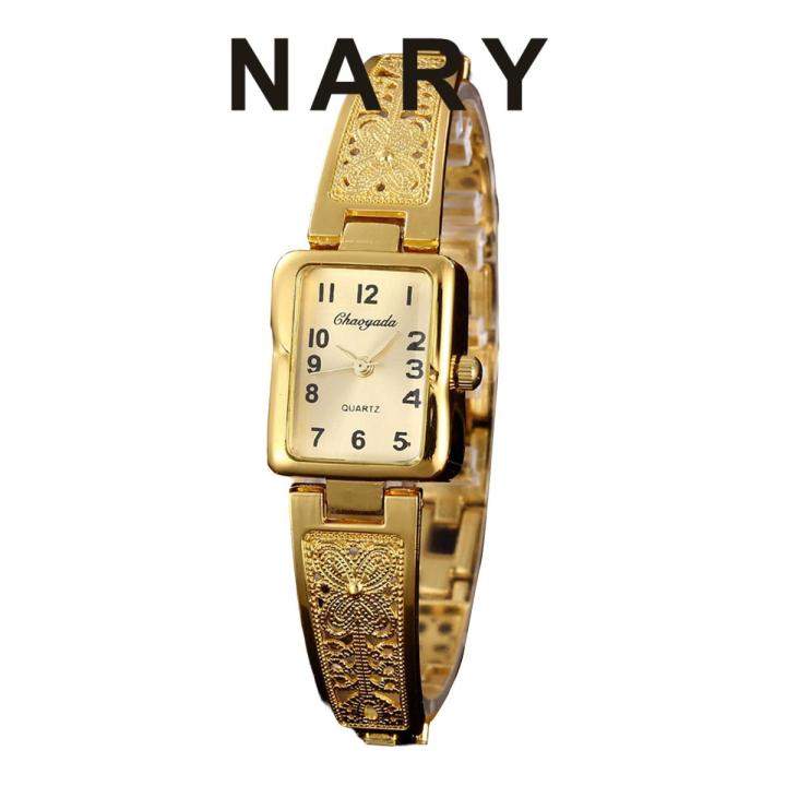 Women Watch Accurate Digital Display Anti-shock Adjustable All-match Chronograph Rectangle Case Ladies Quartz Analog Wristwatch Bracelet Fashion Accessories