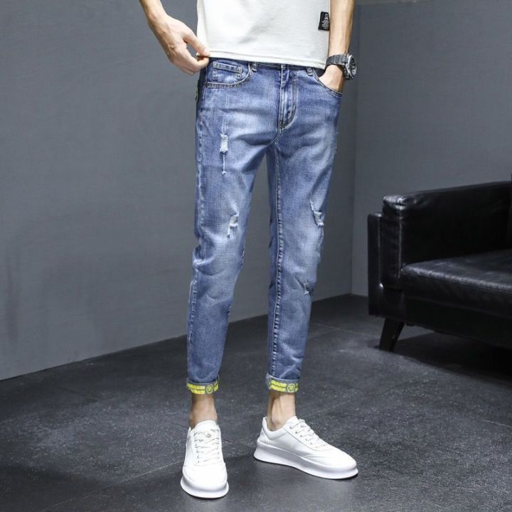 Summer%20Thin%20Jeans%20Men's%20Fashion%20Ripped%20Slim%20Fit%20Cropped%20Skinny%20Pants%20Men's%20Korean%20Stretch%20Casual%20Long%20Pants%20-%20Image%206