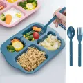 Divided Plates with Dividers, 4 Divided Children's Plates with Dividers, 5 Compartments, Reusable Dinner Plates, Children's Plates Divided for Adults Children (4 Dark Colours). 