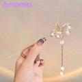Faux Pearl Hairpin Exquisite Chinese Style Hair Stick with Pearl Tassel Design Elegant Hair Accessory for Southeast Asian Ladies. 