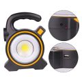 Solar Cob Work Portable Light - Black & White 1PCs Portable COB Work Lamp LED Lantern Waterproof Solar Charging Emergency Spotlight Rechargeable Floodlight for Outdoor Hiking Camping Light. 
