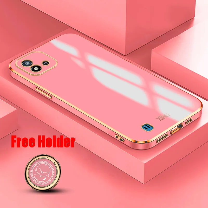 DOINK Cover Sfumata Colorata Per Realme C11 (2021) – Custodia Silicone TPU Traslucida Con Bumper Antiurto – Rosa E Blu