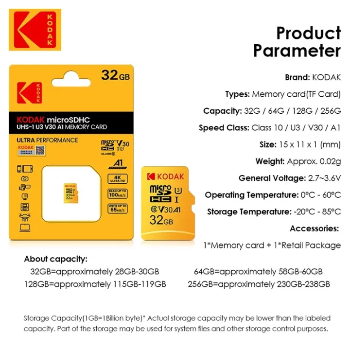 KODAK%20EVO%20Plus%20256GB%20Memory%20Card%20128GB%20U3%204K%20Micro%20SD%20Card%2064GB%2032GB%20SDHC%20Microsd%20UHS-I%20C10%20TF%20Trans%20Flash%20Microsd%20with%20Adapter%20-%20Image%206