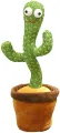 Dancing Cactus Talking Plush Toy with Singing & Recording Function - Repeat What You Say - Pack of 1, Rechargeable Cable Included. 