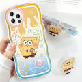 Super Case For iPhone 12 Pro Case Transparent Clear Cases Anime Spongebob Soft Silicone Full Shockproof Rubber Cases Back Cover Moble Phone Tpu Cases For Girls Ring+ Free Holder + Free Holder. 