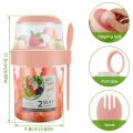 Portable Salad Cup Breakfast Oatmeal Cereal Nut Yogurt Cups Seal Container Set with Fork School Lunch Box Food Storage Bento Box. 