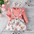 Dress For Kids 3 Months - 3 Years old Birthday Korean Style Fashion Long Sleeve Cute Floral Princess Formal Dresses Ootd For Baby Girl. 