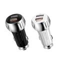 YSY-310QC18W QC3.0 Dual Port USB Car Charger for Apple / Huawei / Samsung / Xiaomi(Black). 