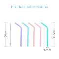 Straw Silicone Colorful Reusable Creative Household Kindergarten Portable Children's Milk Tea Straw. 
