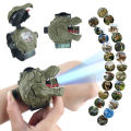 Children's Dinosaur Projection Watch Cartoon Glowing Tyrannosaurus Triceratops Cool Electronic Watch Toy. 