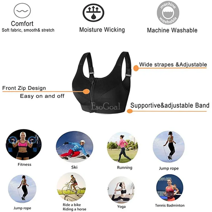 EsoGoal%20Women%20Sports%20Bra%20Front%20Zipper%20Closure%20Professional%20Anti%20Vibration%20Padded%20Shockproof%20with%20Removable%20Pads%20for%20Workout%20Running%20Gym%20Exercise%20-%20Image%205