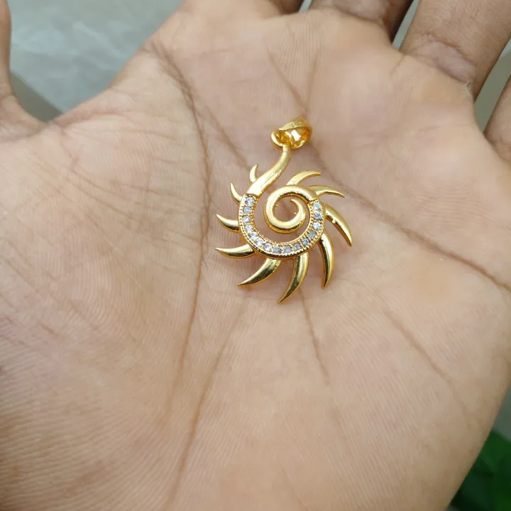 Gold%20Plated%20sun%20Design%20Pendant%20For%20Women%20-%20Image%203