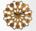 Wooden Wall Clock -Flower design. 