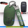 Toyota Veloz Yaris Raize Avanza Vios car key case genuine leather key cover Toyota keychain. 