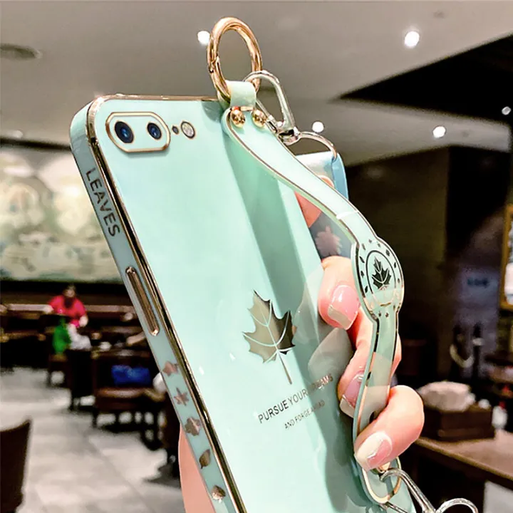 For%20iPhone%208%20Plus%20/%20iPhone%207%20Plus%20Back%20Cover%20with%20Lanyard%20+%20Wristband%20Fashion%20Shiny%20Maple%20Leaf%20Plating%20Bumper%20Stand%20Holder%20Case%20Camera%20Protection%20Soft%20Silicone%20Mobile%20Phone%20Cases%20-%20Image%207