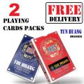 2 Poker Card packs,   / 2 Playing Cards Packs ,   , Playing Cards with Plastic coated. 