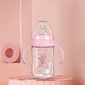 180ML Baby Glass Bottle Wide-bore Quick Flush Baby Bottle Anti-colic Newborn Milk Bottle Training Baby Feeding Accessories Water. 