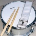 10'' 12'' 14'' Silver/ Maroon Maxtone Taiwan Professional Side Drum for Students, Beginner Drum Set with Drumsticks, Drum Strap, 10.5'' X 6.25'' Grey colour side drum for western band. 