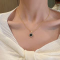 【LUCKET】Four Leaf Clover Necklace Women Small Fragrant Style Necklace Light Luxury Niche Clavicle Chain  LK. 