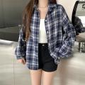 Red Plaid Shirt for Women Teen-girl Button Down Long Sleeve Collared Check Shirt Jacket Casual Fall Winter Christmas Outfit. 