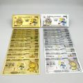 pokemon cards golden 1-12 s Pokemon CARDS Pikachu Pokeball gold banknote 10000 Yen Gold plastic Banknote for classic childhood memory CollectionParty Games Crafts. 