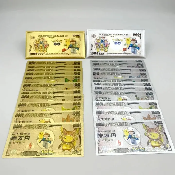 pokemon%20cards%20golden%201-12%20s%20Pokemon%20CARDS%20Pikachu%20Pokeball%20gold%20banknote%2010000%20Yen%20Gold%20plastic%20Banknote%20for%20classic%20childhood%20memory%20CollectionParty%20Games%20Crafts%20-%20Image%203