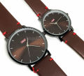 Orix Couple Watch -Dark Brown Fashionable- Stainless Steel Bezel Buckle. 