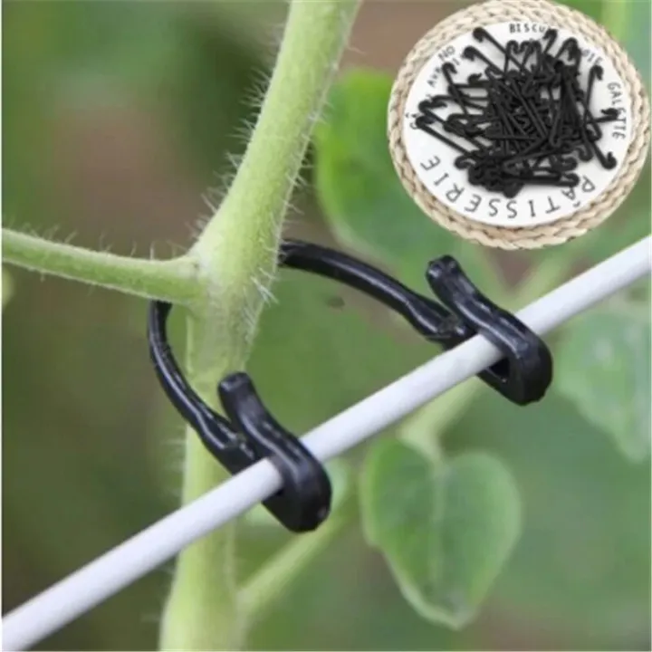 【ZOSR】50pcs Plastic Plant Fixing Clips Tomato Support Clips Grape Rack Mesh Fasteners Gardening Agricultural Bundling Line Cages