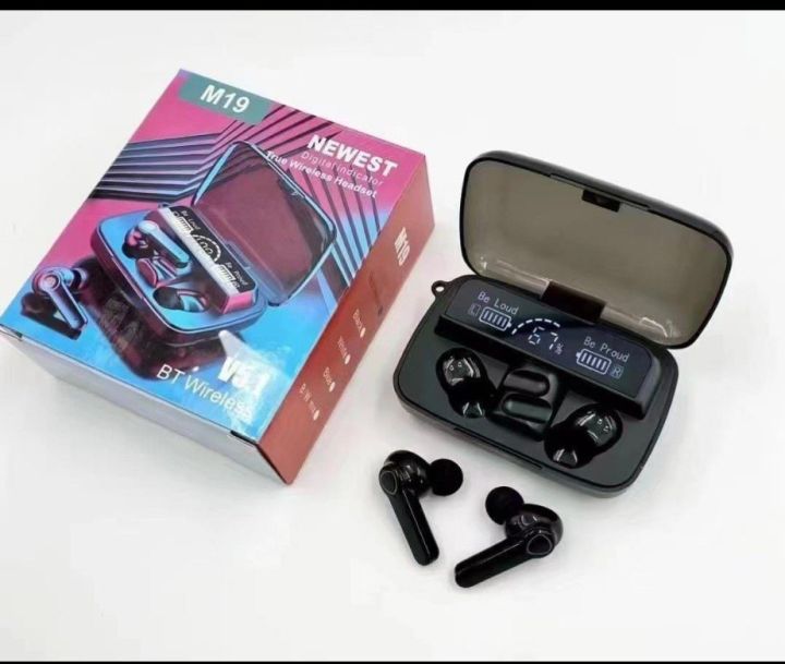 M19 TWS True Wireless Headset PODS BLUETOOTH HEADSET Earbuds M19 TWS Wireless Headphones with Touch Control Gaming Bluetooth In Ear Earphone Bluetooth Headset (Black, True Wireless)