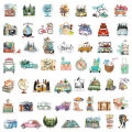 40pcs Travelling Stickers Hiking Picnic Explore Watercolor Stickers for Laptop Scrapbook Journal Kids Girls Boys Stickers. 