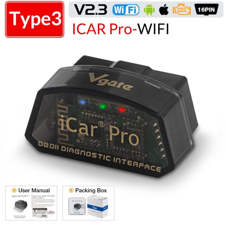 Icar2 OBD2 Scanner Vgate Icar Pro V2.3 / For IOS/Android Auto OBD Code Reader Diagnose Tool  Pk ELM327 - ICAR Pro  - ICAR 2 series