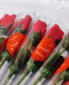 Single Red Rose Flower with Pack for Gifts / Love Gifts / Anniversary Gifts / Valentine Gifts / Artificial Plastic Red Roses for Gifts With Pack Wrapping and Packing. 