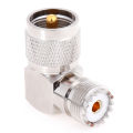 UHF SO-239 Female to UHF PL-259 Male Right Angle 90 Degree RF Connector. 