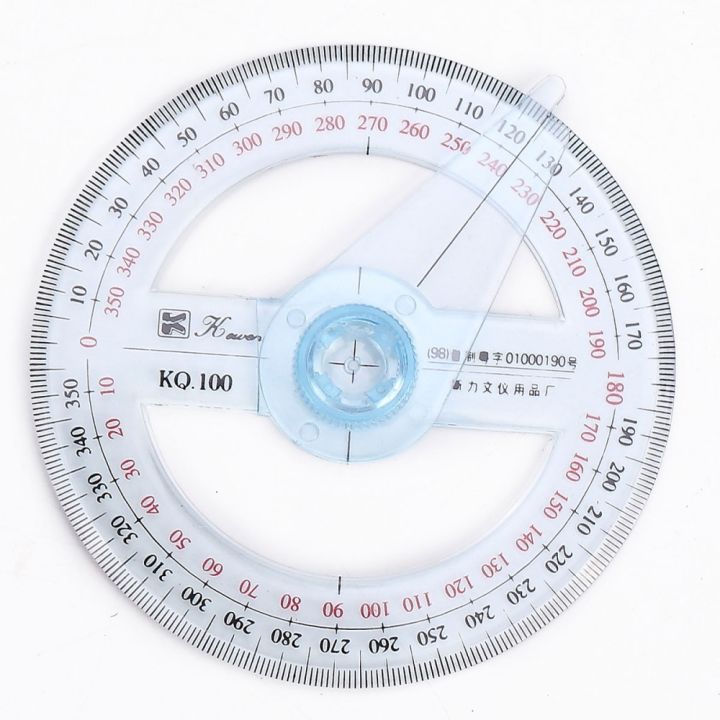 10cm Plastic 360 Degree Protractor Ruler Angle Finder Swing Arm School ...
